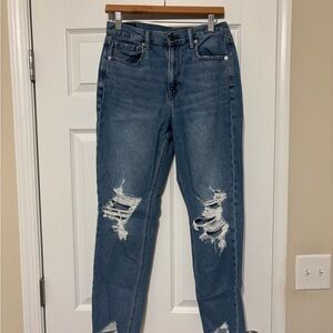 LONG American Eagle Outfitters Blue Distressed Boyfriend Jeans